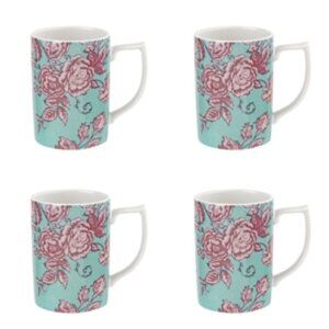Spode Kingsley Teal Mug, Set of 4